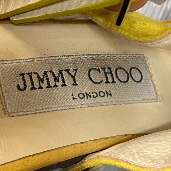 JIMMY CHOO Ankle Wrap Sandals - Studded & Stacked Heel - Picture 7 of 9